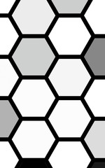 Black honeycomb with a gradient color. Isometric geometry. 3D illustration