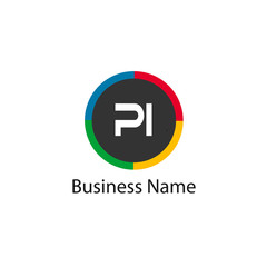 Initial Letter PI Logo Template Design