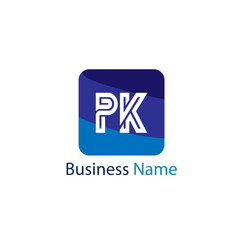 Initial Letter PK Logo Template Design