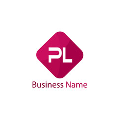 Initial Letter PL Logo Template Design