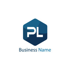 Initial Letter PL Logo Template Design