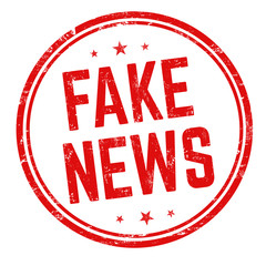 Fake news sign or stamp