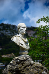 Fototapeta premium Sculpture of a Roman in the hilltop medieval village of Eze on the French Riviera
