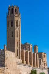 Fototapeta na wymiar Close-up of the old Cathedral la Seu Vella. Lleida Catalonia Spain