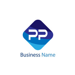 Fototapeta premium Initial Letter PP Logo Template Design
