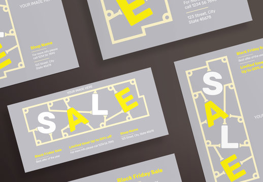 Black Friday Sale Flyer Layouts with Yellow Elements