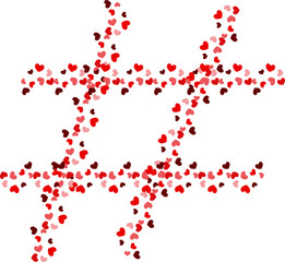 Hashtag of red hearts