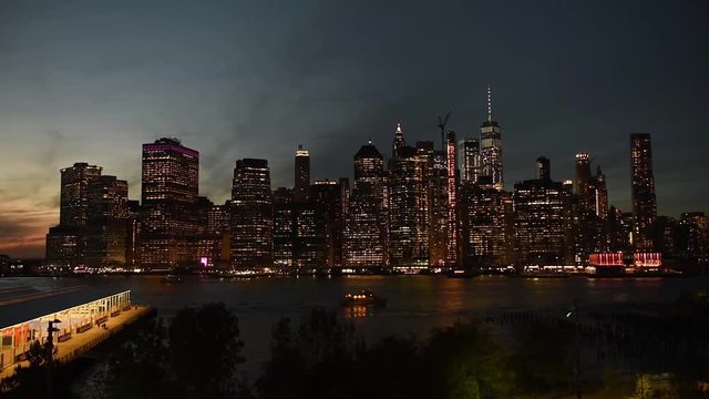 Amazing New York City Manhattan skyline panorama view over Hudson River. Sightseeng tour in NYC.