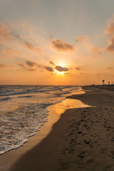 Sunset on the beach.