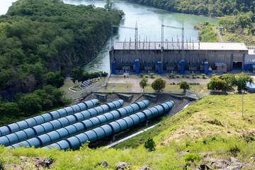 Alfonso Lista, Ifugao, Philippines - May 4, 2017: Powerhouse of Magat River hydro electric dam in...