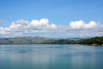 Huge lake formed due to Magat Hydro Electric  Dam construction, placing towns underwater