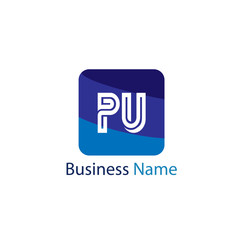 Initial Letter PU Logo Template Design