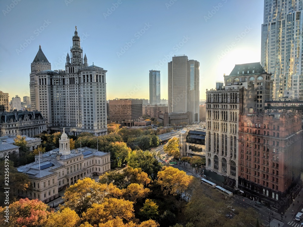 Wall mural City Hall Park in the Morning