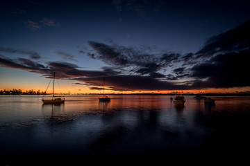 Yachts asleep on the bay