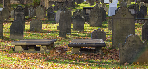 old cemetery in autumn, halifax, nova scotia