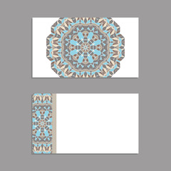 Templates for greeting and business cards, brochures, covers with floral motifs. Oriental pattern. Mandala. Invitation, save the date, RSVP.  Arabic, Islamic, turkish, asian, indian, african motifs.
