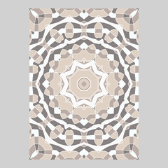 Template for greeting and business cards, brochures, covers. Greco Roman oriental pattern. Mandala. Wedding invitation, save the date, RSVP. Arabic, Islamic, moroccan, asian, indian, african motifs.