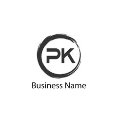 Initial letter PK Logo Template Design
