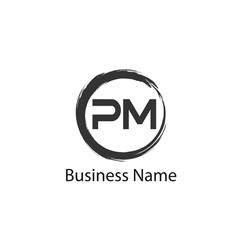 Initial letter PM Logo Template Design
