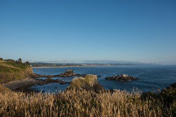 Oregon coastline in Newport Oregon from Yaquina Head Outstanding Natural Area along the Pacific Ocean coastline