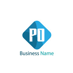 Initial letter PO Logo Template Design