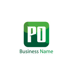 Initial letter PO Logo Template Design