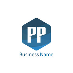 Initial letter PP Logo Template Design