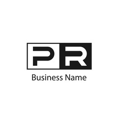 Initial letter PR Logo Template Design