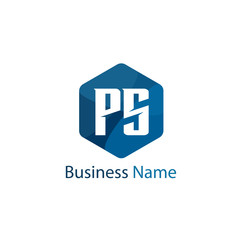 Initial letter PS Logo Template Design