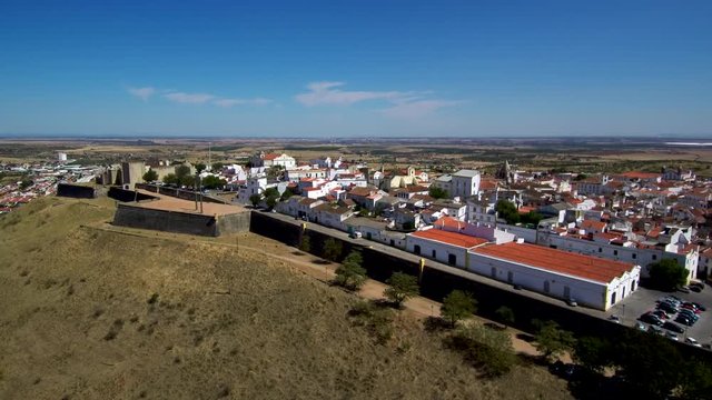 Portugal. City of Elvas in Alentejo. 4k Drone Video
