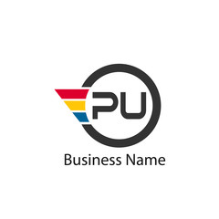 Initial letter PU Logo Template Design