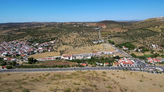 Portugal. City of Elvas in Alentejo. 4k Drone Video