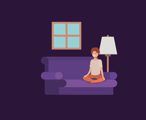 teenager boy seated in livingroom