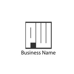 Initial letter PW Logo Template Design