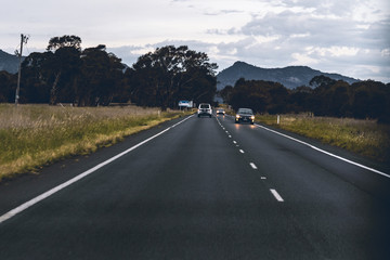 Road leads to a beautiful mountain
