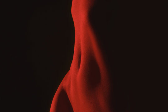 stomach in red light in the dark