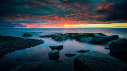 Sunset of Lake Superior at Brighton Beach