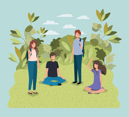 young people on the park characters