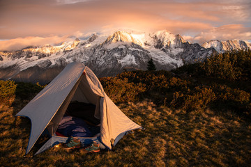 sunset over Mont Blanc