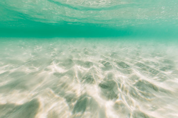 Underwater In Crystal Clear Aqua Colored Ocean
