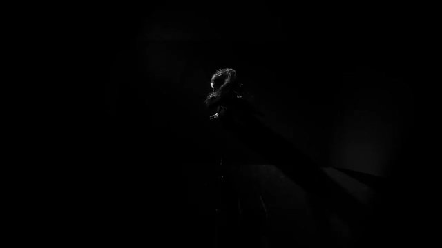 High frame rate overhead shot of dancer performing tortured and hurt movement
