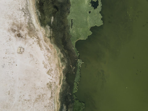 green lake from above, khar-us-nuur, mongolia