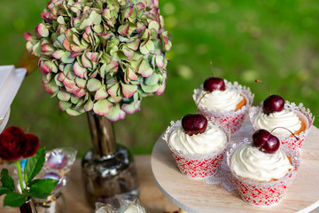 Cake and dessert at an outdoor wedding in China