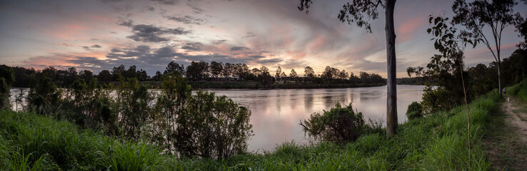 Fototapeta na wymiar River Sunset Panorama