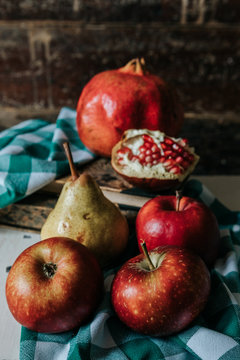 Pomegranate, aples and pear