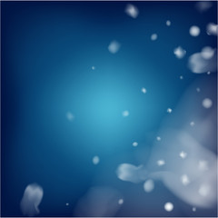 Blue Realistic Vector Snowfall. Christmas, New Year Grunge Holidays Background. Realistic Snowfall Pattern, Falling Snowflakes Overlay. Winter Cold Dots Storm Sky, Frost Effect Silver Ice Square Frame