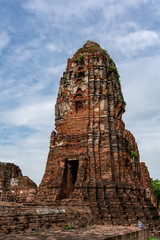 Ruined Pagoda at Wat Phra Mahathat, Ayutthaya histrorical park, Thailand