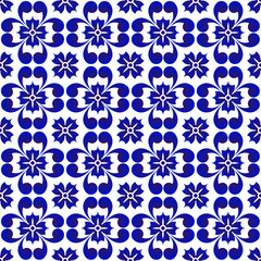 Abstract flower blue pattern