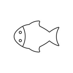 Рыба .  Вектор линия значок. Белый фон.