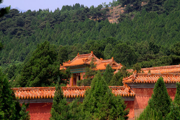 Fototapeta na wymiar Building scenery in the Eastern Tombs of the Qing Dynasty, China...